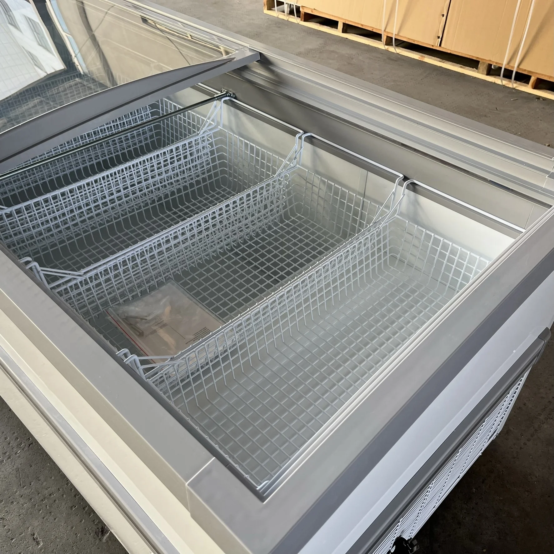 588L  Glass Door Deep Seafood Display Frozen Showcase Island Freezer For supermarket SD-588Y