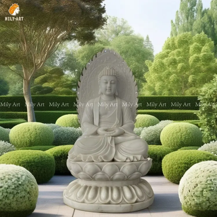 Wholesale Hand Carved Outdoor Decoration Marble Meditating Buddha Statue for Sale