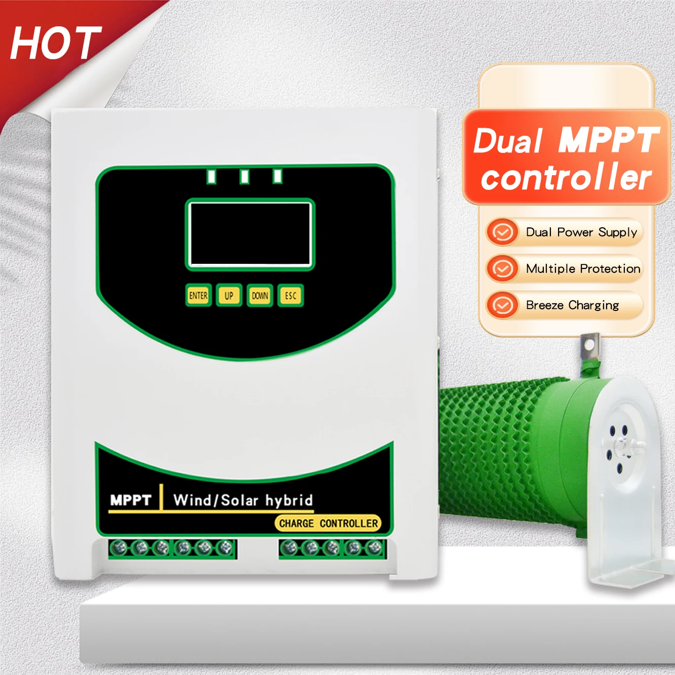 Mppt 24v 48v Auto Identification Wind Generator 500w Pv Panels 800w Mppt Wind Solar Hybrid Charge Controller