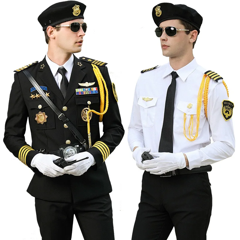 Factory Supply OEM Custom Unisex Black Security Guard Officer Dress US Uniforms