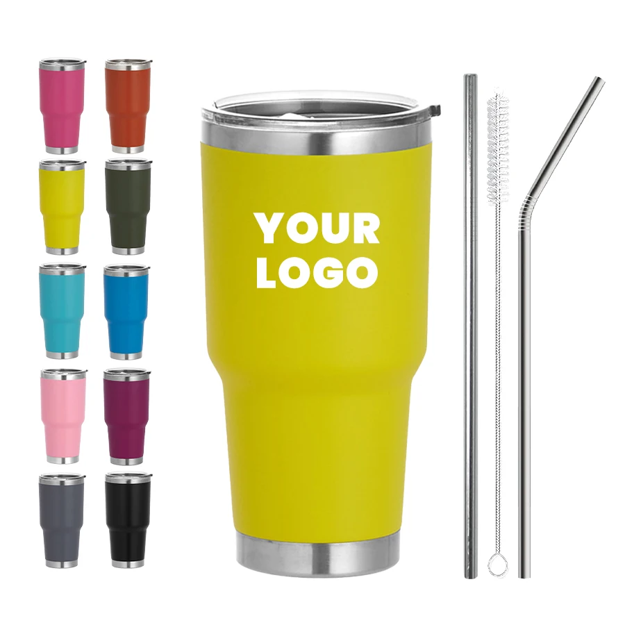 Custom logo yetys travel mug 16oz 20oz 30oz laser engraved powder coat yetitumbler tumblers vasos termico with magnetic lid