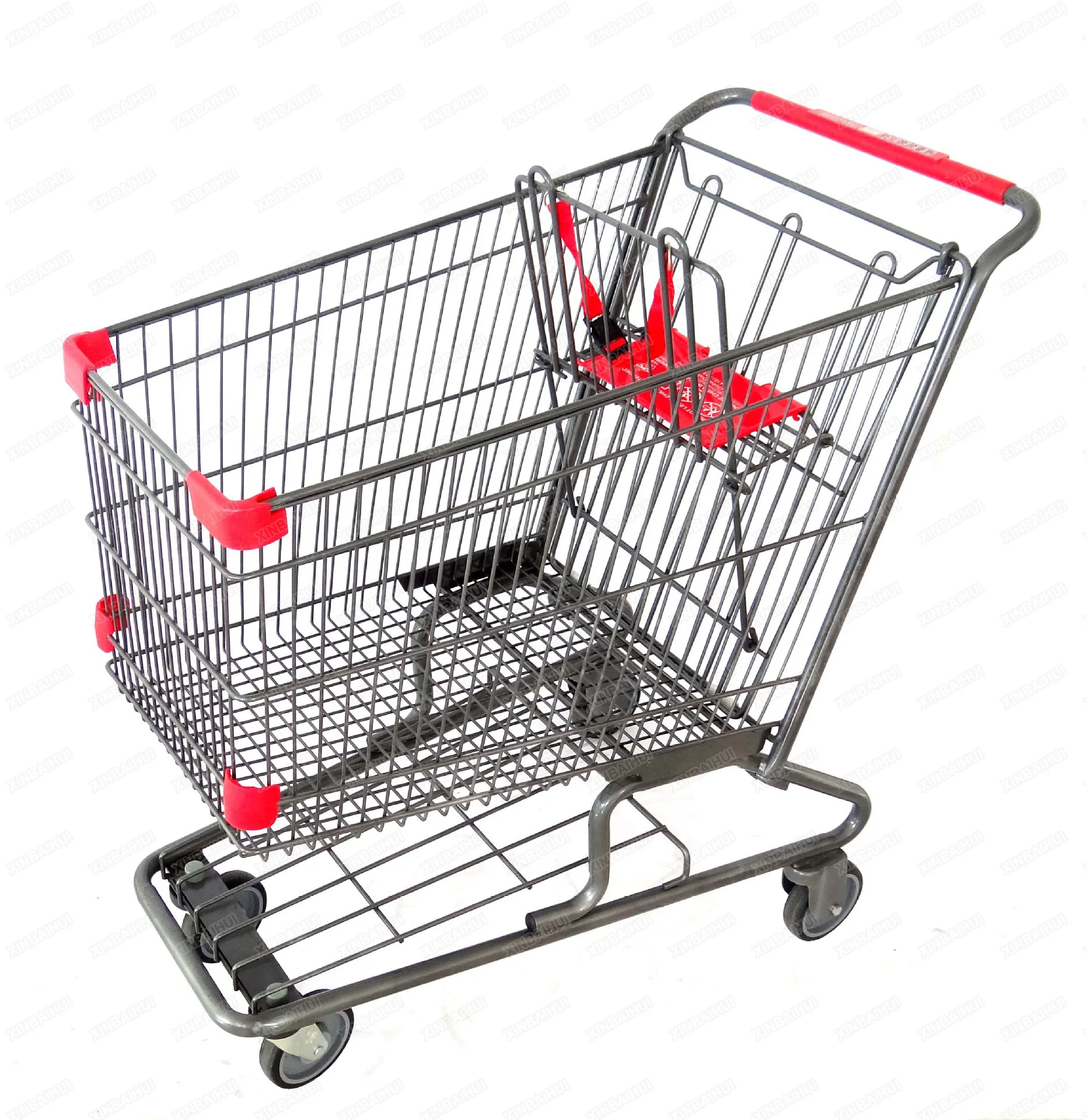 Premium Steel Large 4 Wheels Shopping Supermarket Carts for Retail Store