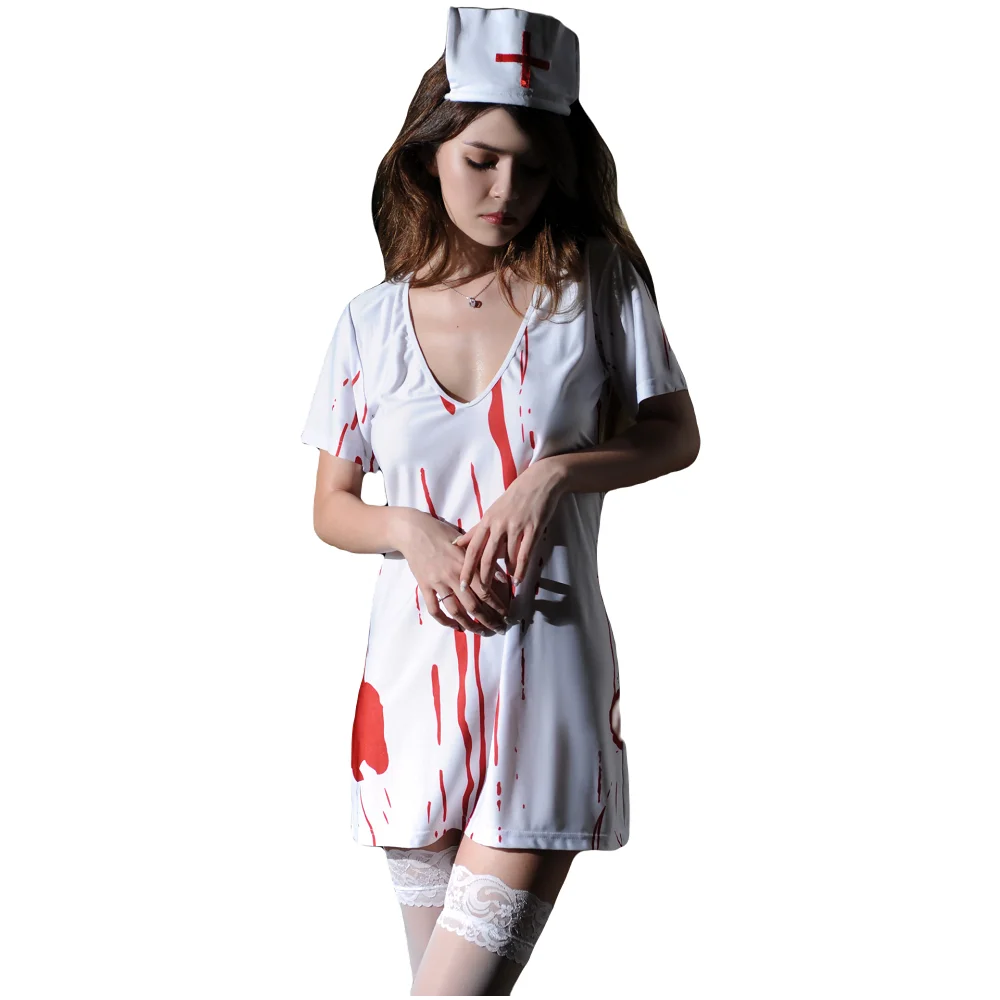 2021 Nurse Dress Zombie Blood Vampire Female Service Stage Performance Clothing Halloween Costumes