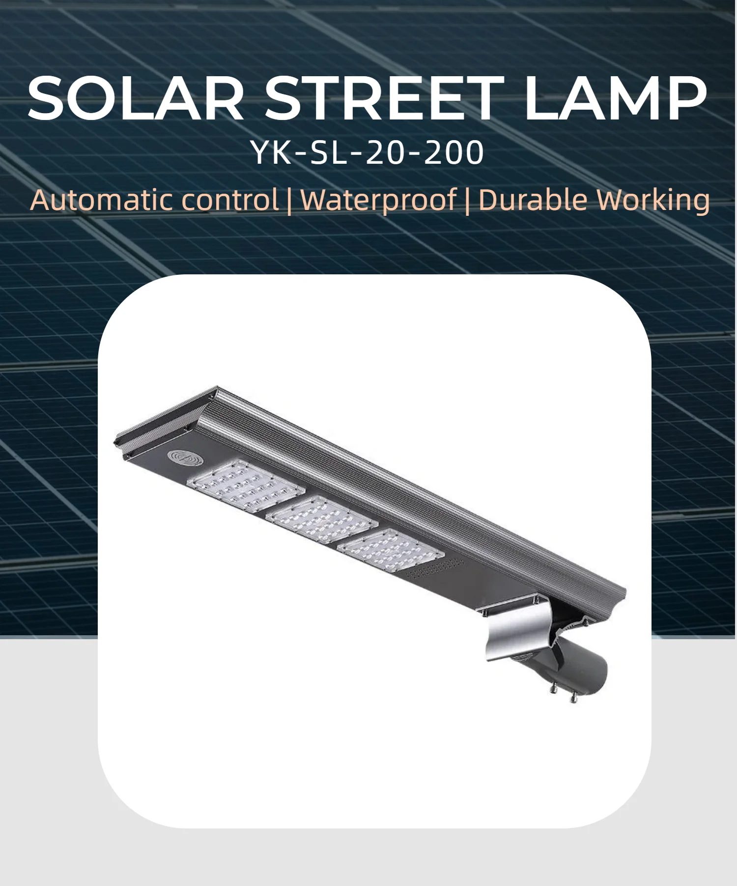 Waterproof IP66 Solar Street Lamp Aluminum All In One Led Solar Street Lights 20W 40W 60W 80W 100W 200W For Street Lighting