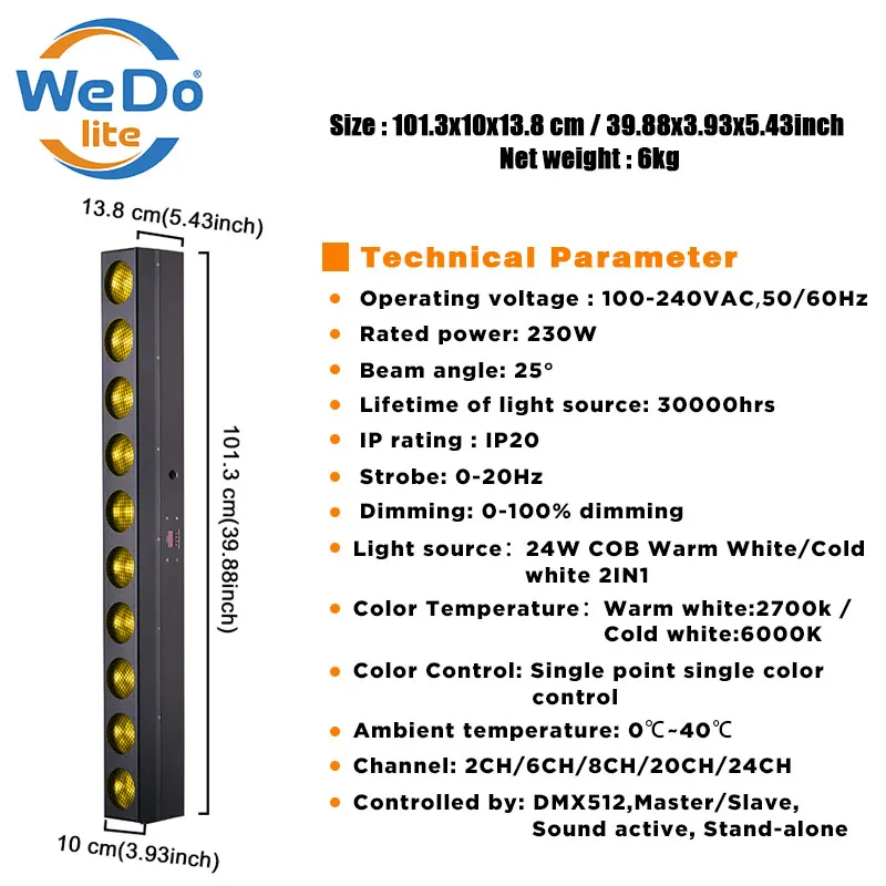 Stage Lights LED Warm White+Cold White Blinder Lights 10*24W DJ Disco Dmx LED Audience Blinder Light