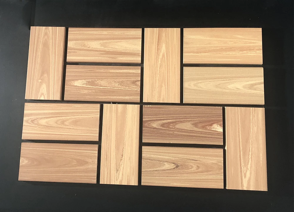 outdoor well facad flaxcible handmade clay wooden bricks pattern terracotta floor tiles brick