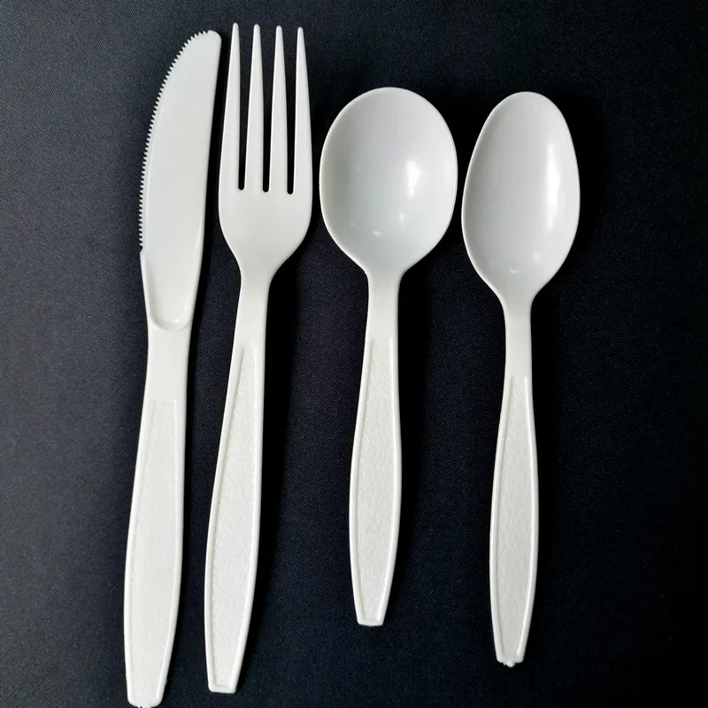 Medium weight PS Knife, spoons, fork, tea spoon 4 kits plastic cutlery set