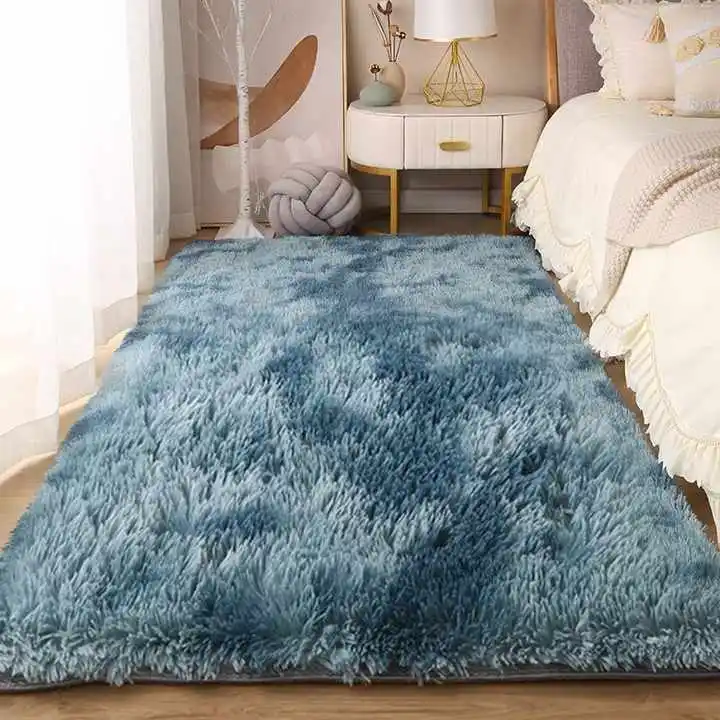 Hot Sale China Factory Ins Style Custom Soft Mat Different Solid Tie-dyed Color Plush Rug Living Room Fluffy Carpet