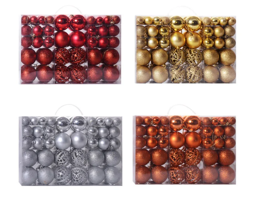 100pcs Christmas Decoration ball dropshipping three size different colors Christmas DIY Ornament source