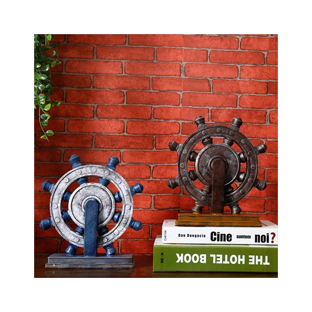 Mediterranean vintage Marine resin sailboat rudder compass display props home restaurant bar decoration pieces