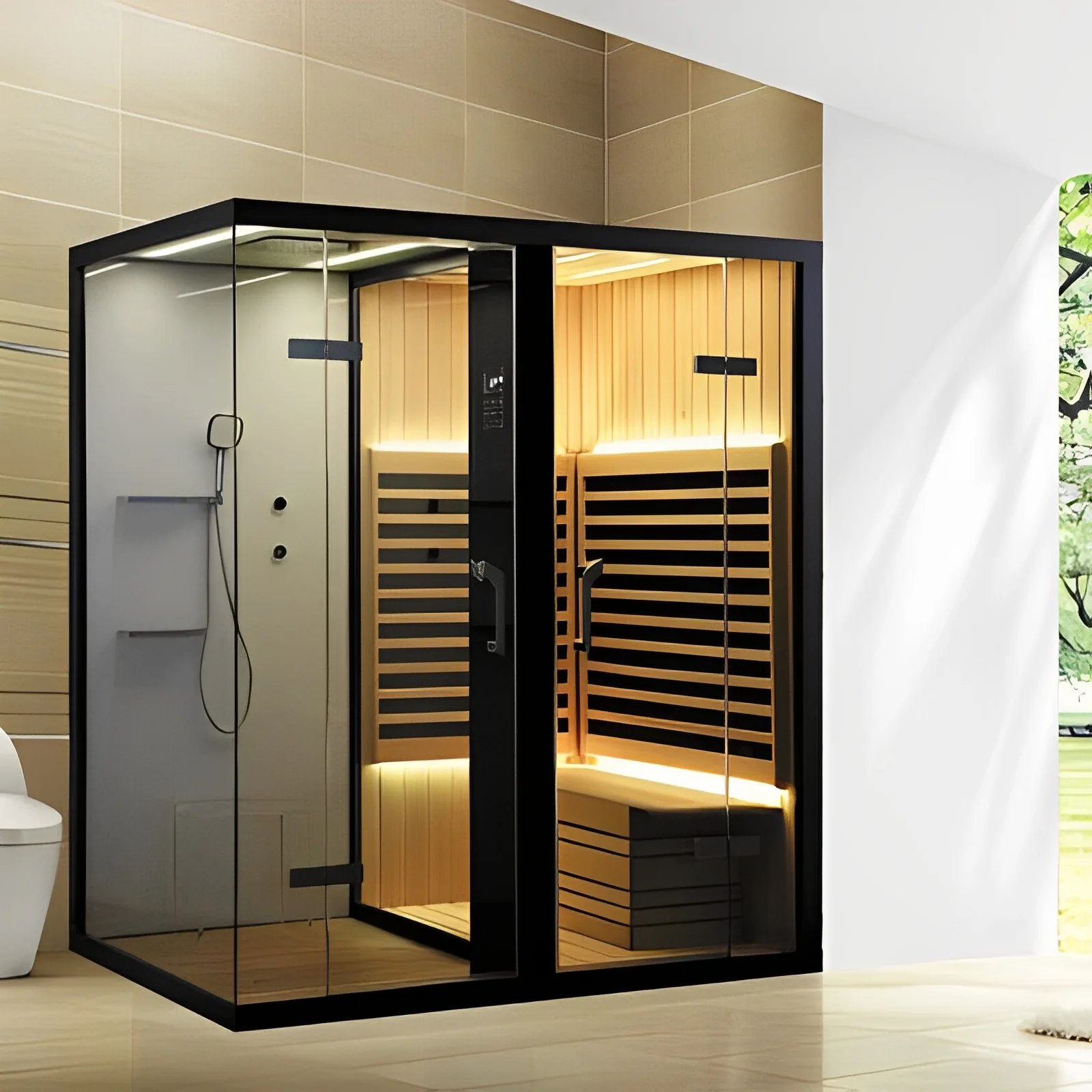 2024 New Design 1 Person Hybrid Sauna Portable Sauna and Ice Tub