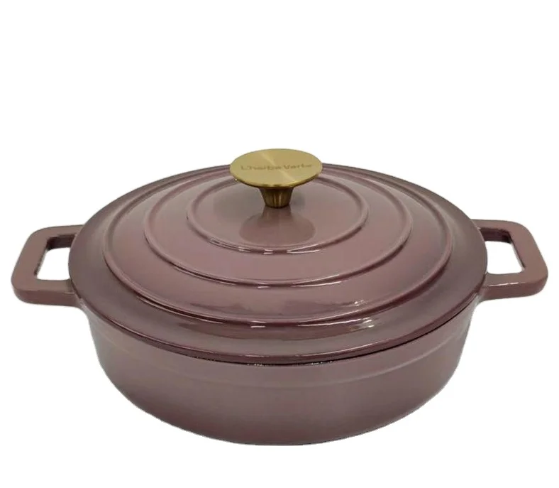 SJP027 Custom Round 29cm colorful Enamel casseroles pot non stick cookware Cast iron dutch oven
