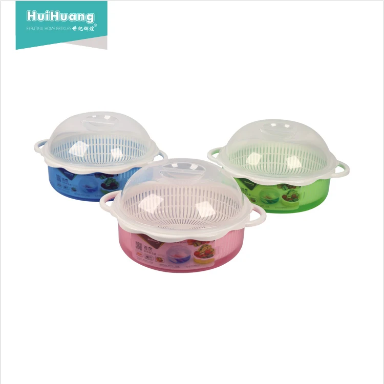 Производитель Shantou, оптовая продажа, кухонная двухслойная многофункциональная пластиковая чаша для дуршлага овощей с крышкой