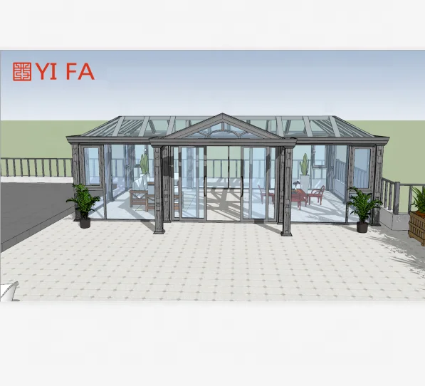 
china foshan sunroom gigantic aluminum winter garden green house glass roof house high quality sun room 