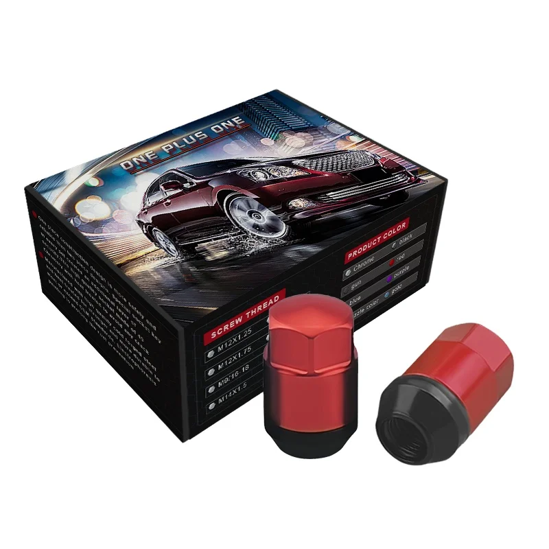 YJY GZ590 HEX19  35 MM M12X1.5  Two-in-one hub nut  Tires Colorful Racing Car Wheel  Nuts