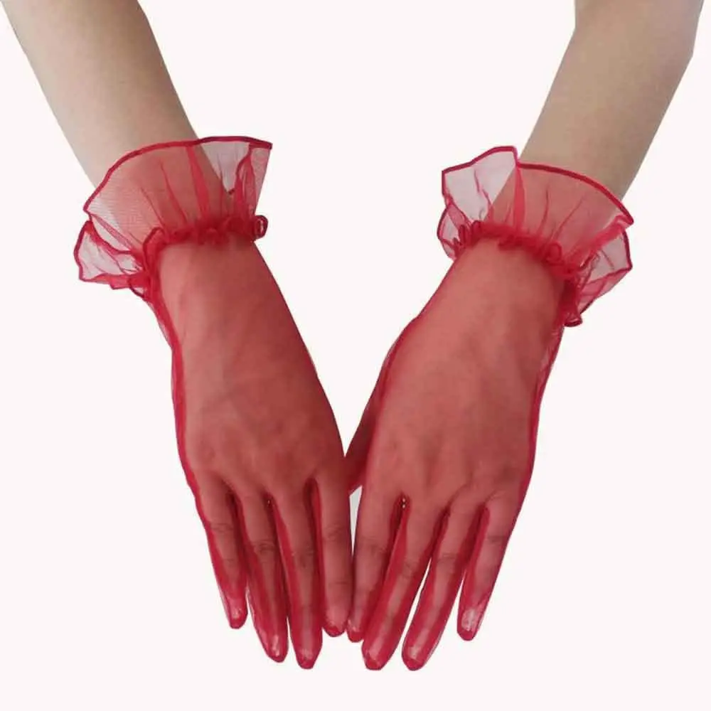 Новые сексуальные кружевные сетчатые женские короткие перчатки для свадебного банкета