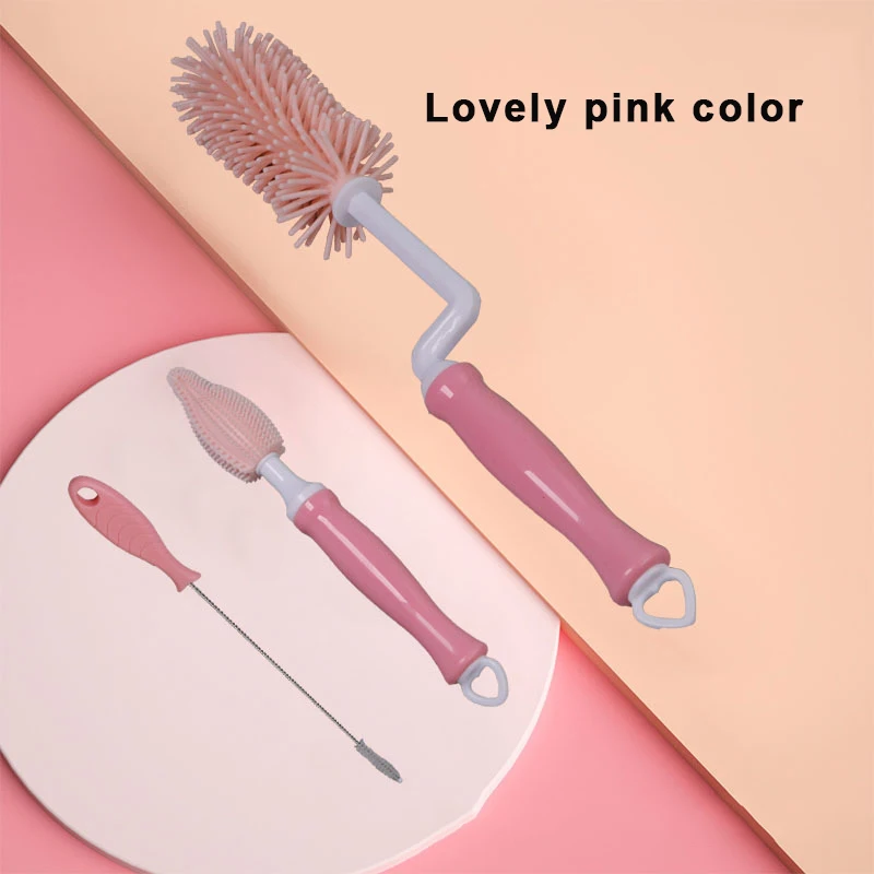 Wholesale Eco Friendly Silicone Baby Bottle Cleaner Brush Set Bottle Cleaning Brush Bottle Brushes