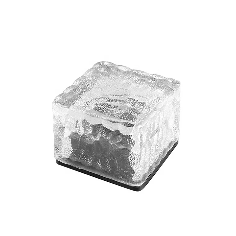 Hot Selling New Style Outdoor Solar LED Ice Brick Light Garden Decoration Water Cube Solar Brick Light for Backyard