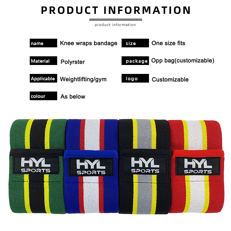 Custom Compression Powerlifting Knee Brace Wraps  Fitness Weightlifting Knee Wraps