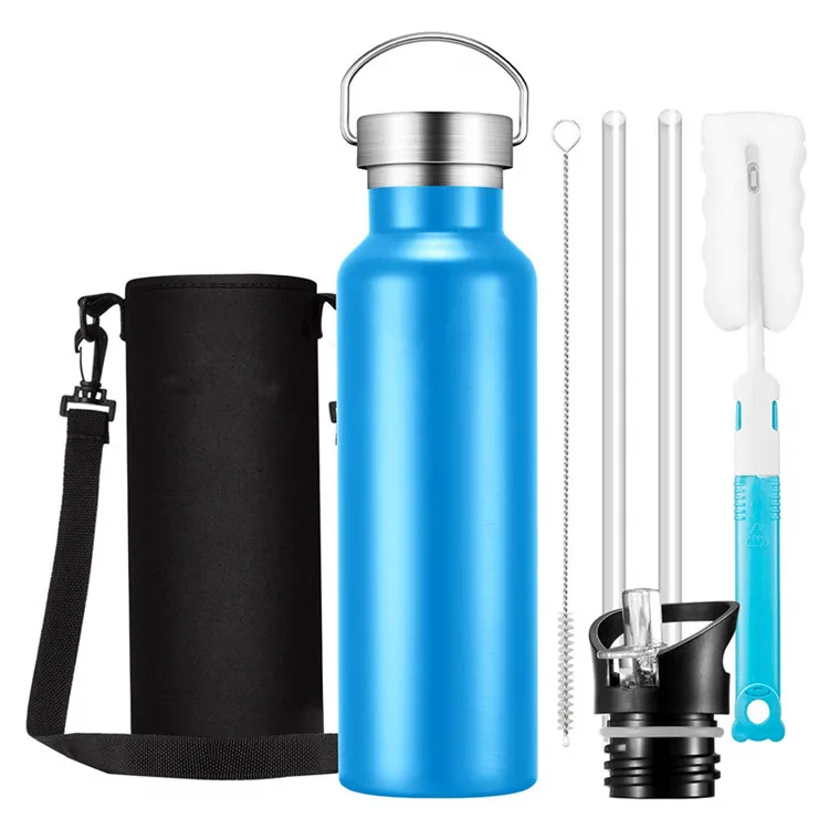 BPA Free Multi-color 350ml 500ml 750ml 1000ml vacuum insulated stainless steel leak-proof double wall hot sport water bottle