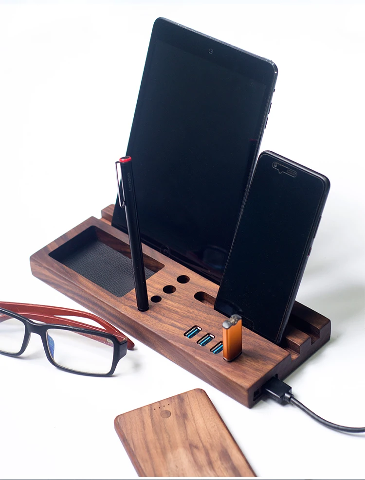 New design Office Super Wood Desktop Organizer Board Pen Cellphone Stand Organizer