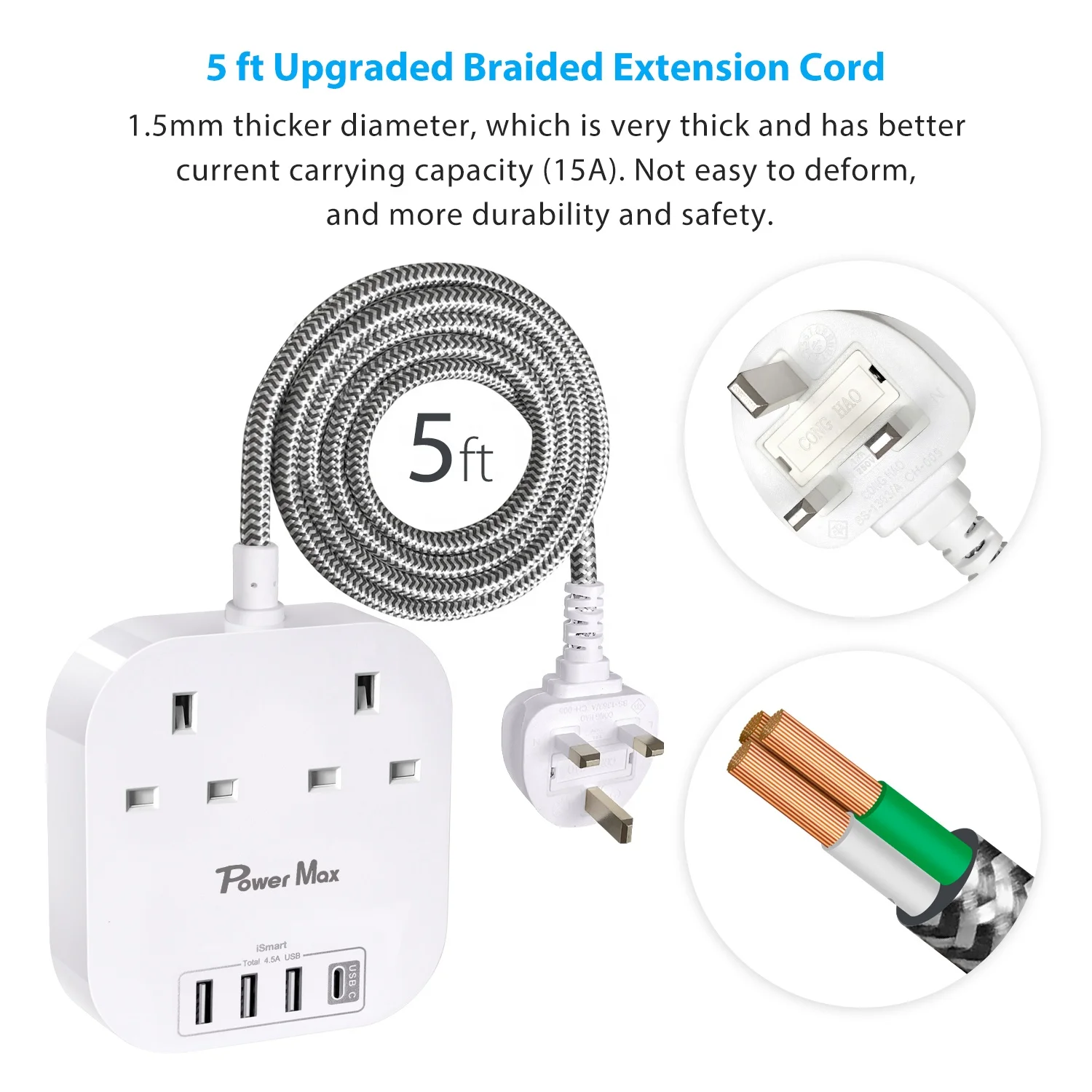 SASO CE G-MARK CB BS 13amp uk extension cord extension socket platooninsert Wiring board Insert row 1 2 3 way 4 5 6 outlet