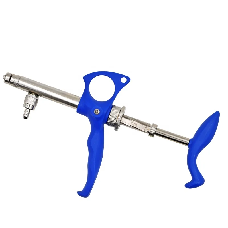 Lowest Price Livestock Animal use continuous vaccination syringe veterinary metal adjustable syringe injection