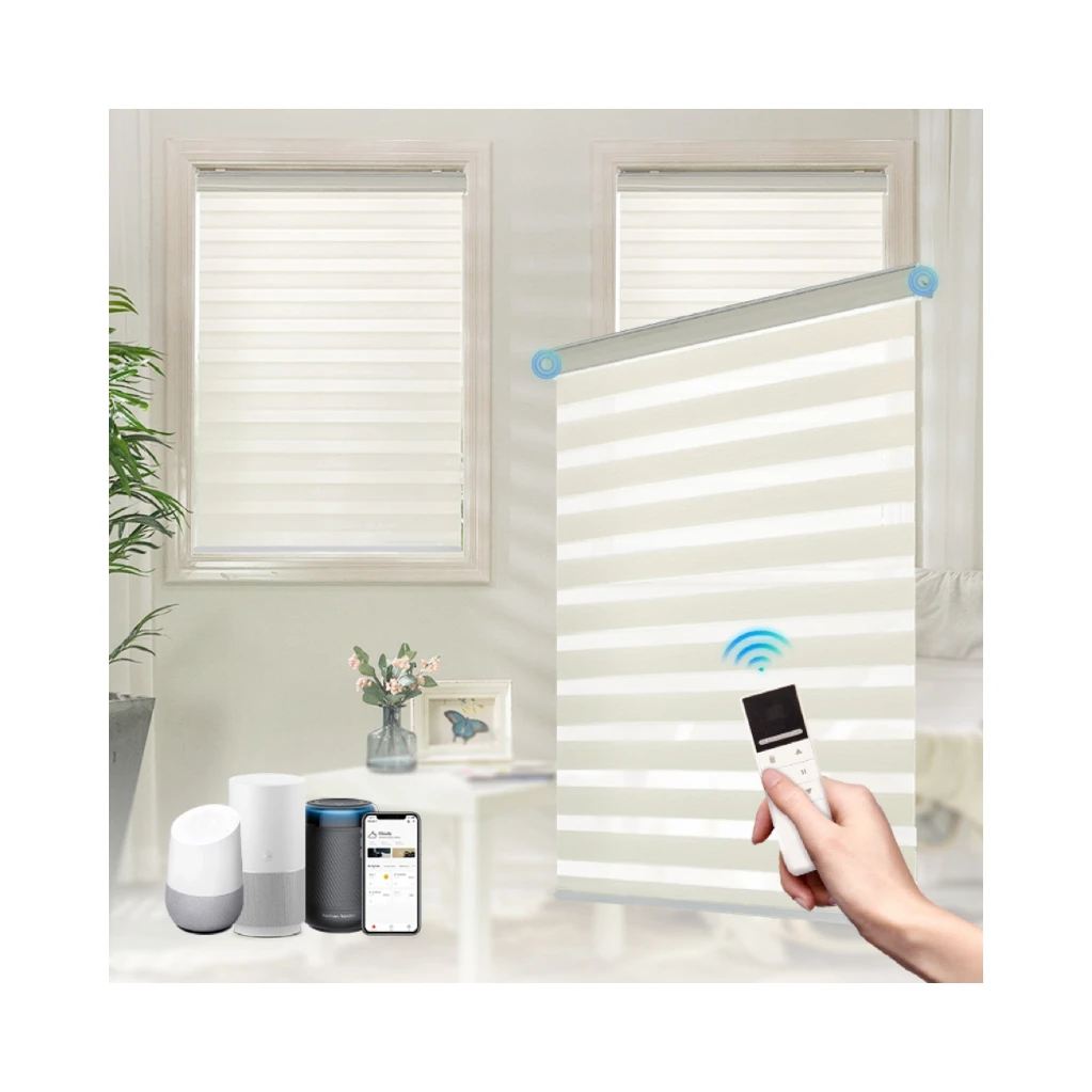 New Arrival Hot Custom Item Top Down Light Filtering Smart Blinds Home Motorized Zebra Blinds Shades Shutters