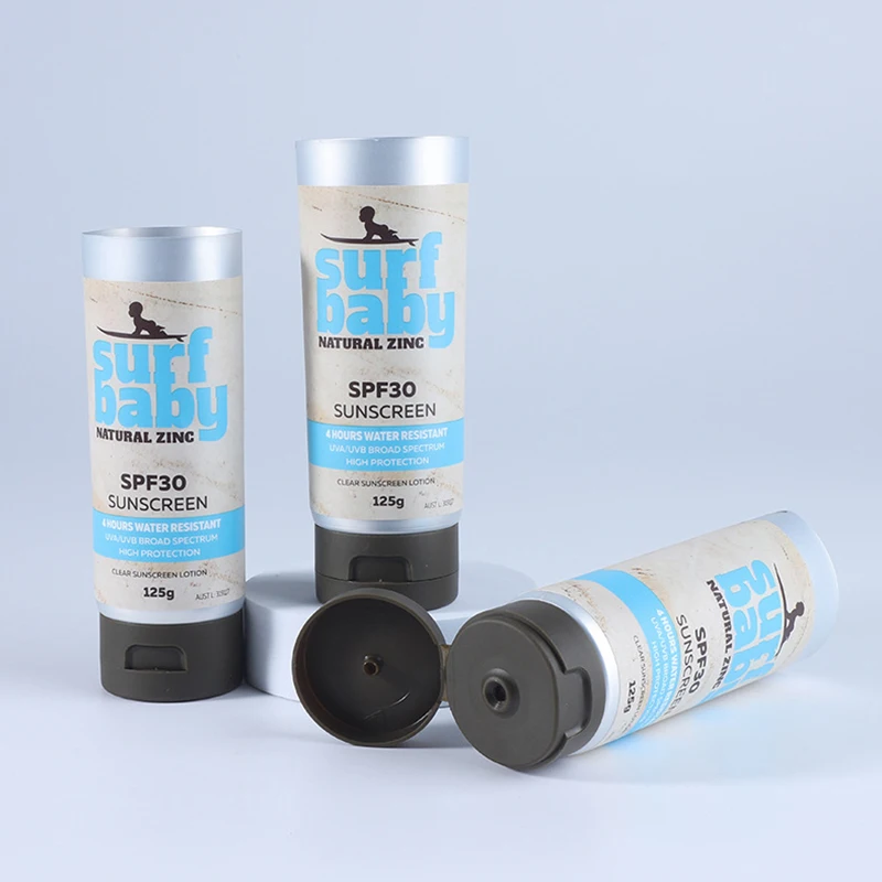 High quality soft tube container for facial cleanser aluminum squeeze tube screwing gold silver lid empty cosmetic tube