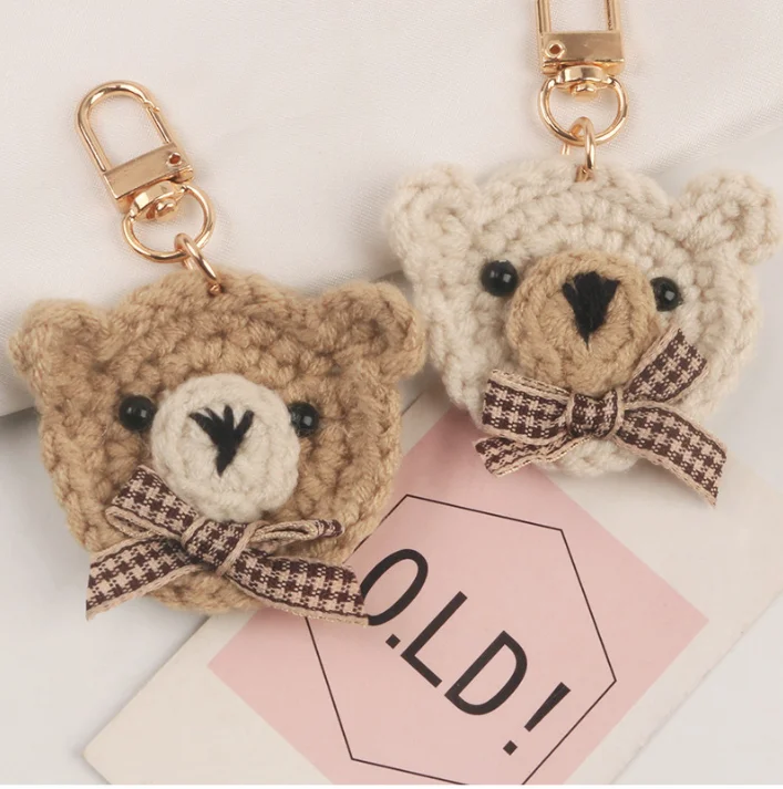 Diy Cute Mini Bow Tie Teddy Bear Keychain Car Charm Bear Accessories Women Bag Charm