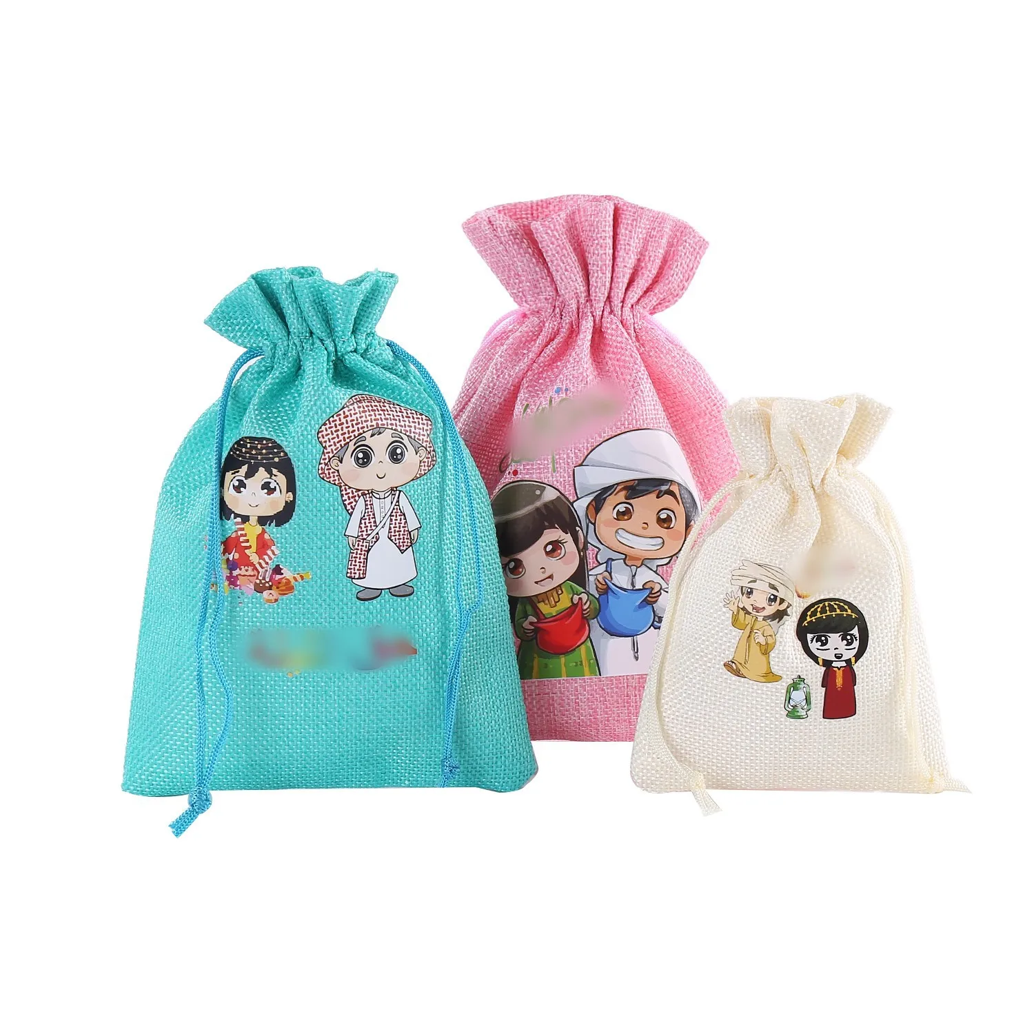 Christmas Drawstring Strap Mouth Hemp Food Storage Bag Holiday Party Decoration Pendant Gift Packaging Bag Pouch