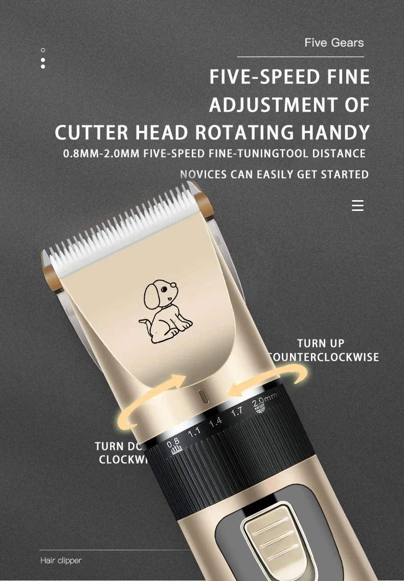 New Professional Rechargeable Electrical Dog Grooming Kit Pet Grooming Kit Hair Clippers Kit Pet Hair Trimmer