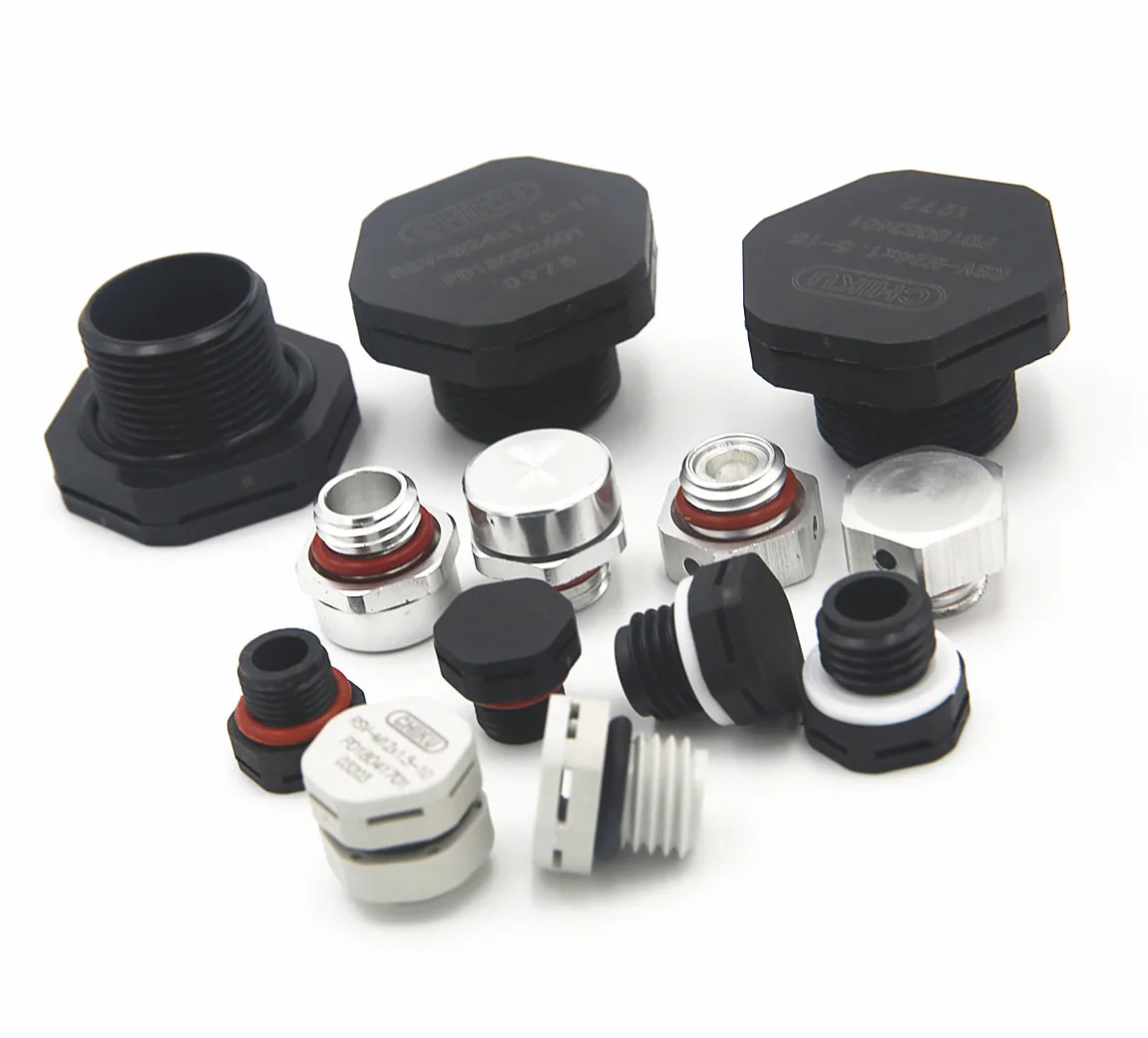 Air Vent PA66+25% Glassfiber Thread Black/Gray/Iron Gray IP66/IP68 V0 ePTFE Pressure Vent Plug Air Vent