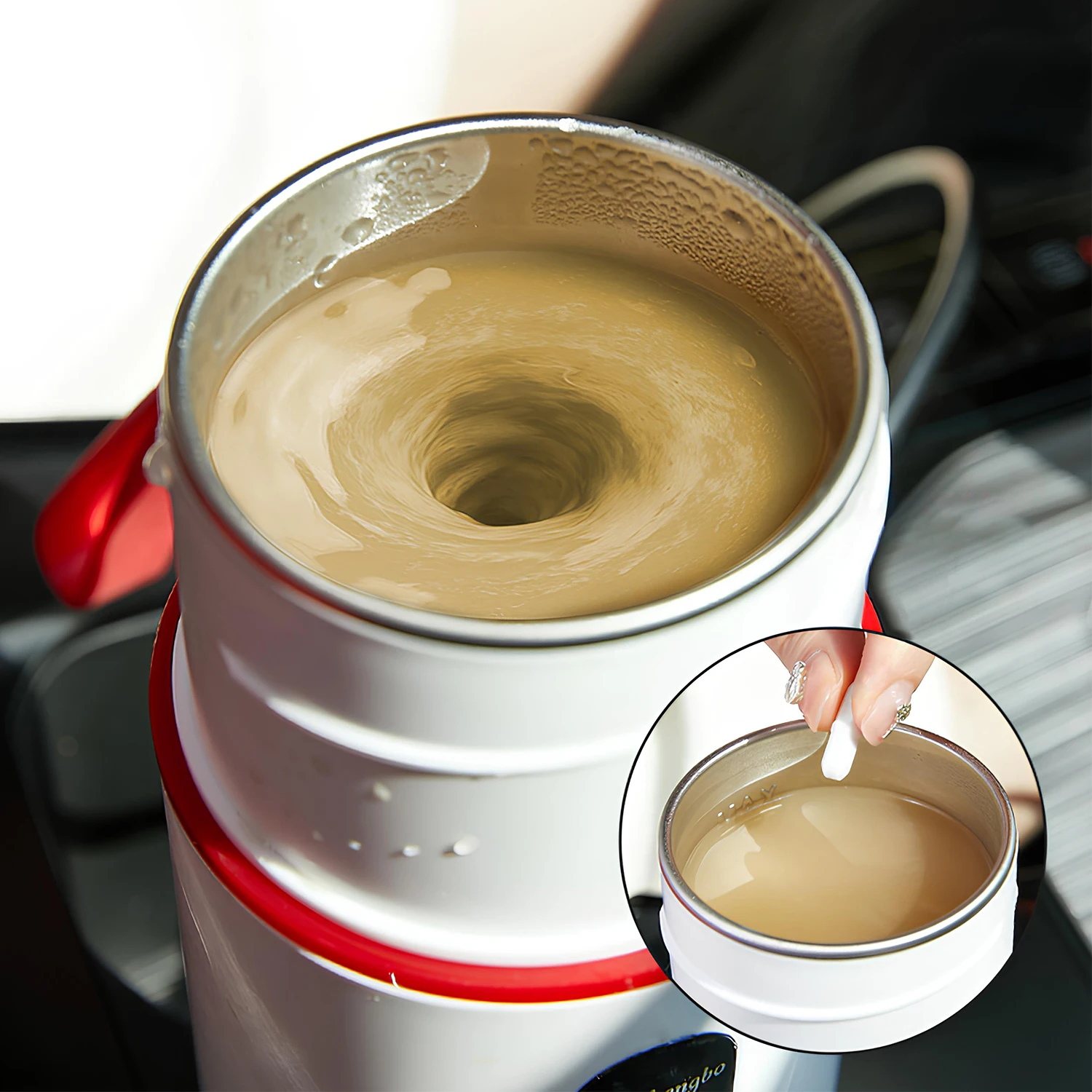 Portable Electric Kettle 500ML Tea Coffee Kettle Mini Travel Boil Water Stewable Keep Warm Stainless Steel Shaker Water Bottle