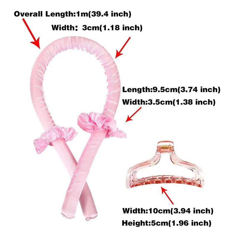 silk Heatless Curling ribbons and silk scrunchies set Flexible Curling Tools Silk Hair Curler