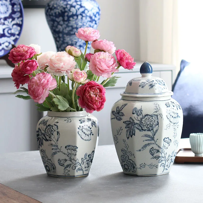 High Quality Antique Blue and White Chinese Ginger Jars for Home Decor