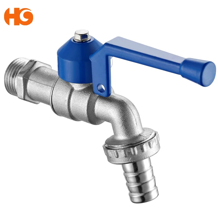 
High quality wall-mounted brass bibcock with lockable rod iron handle from Yuhuan Taizhou 