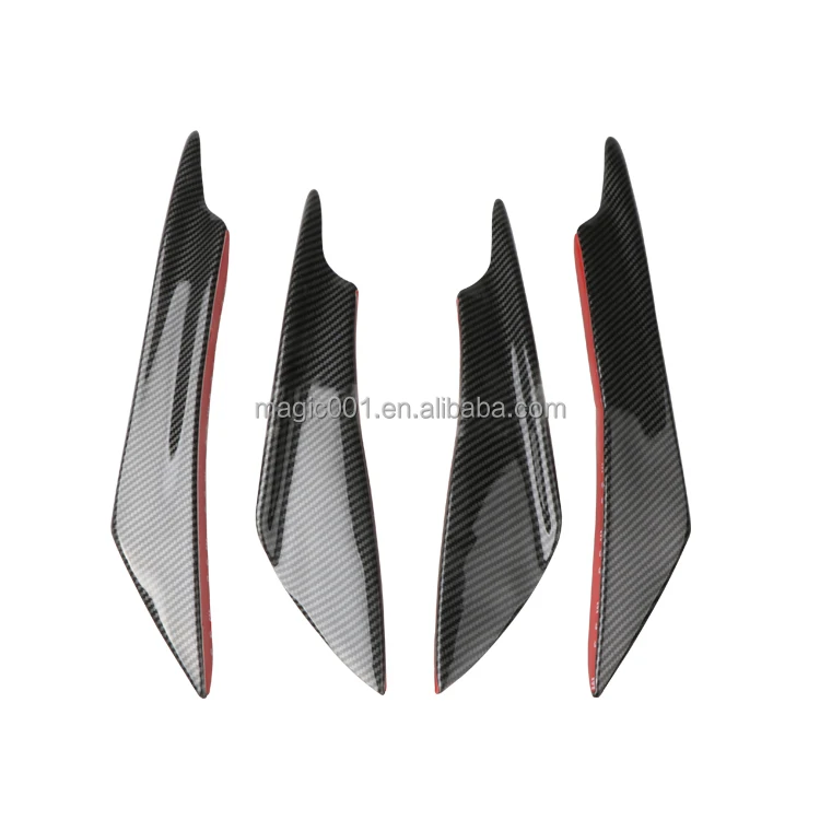 Universal Carbon Fiber Type Car Front Bumper Lip Splitter Exterior Fins Body Spoiler Canard