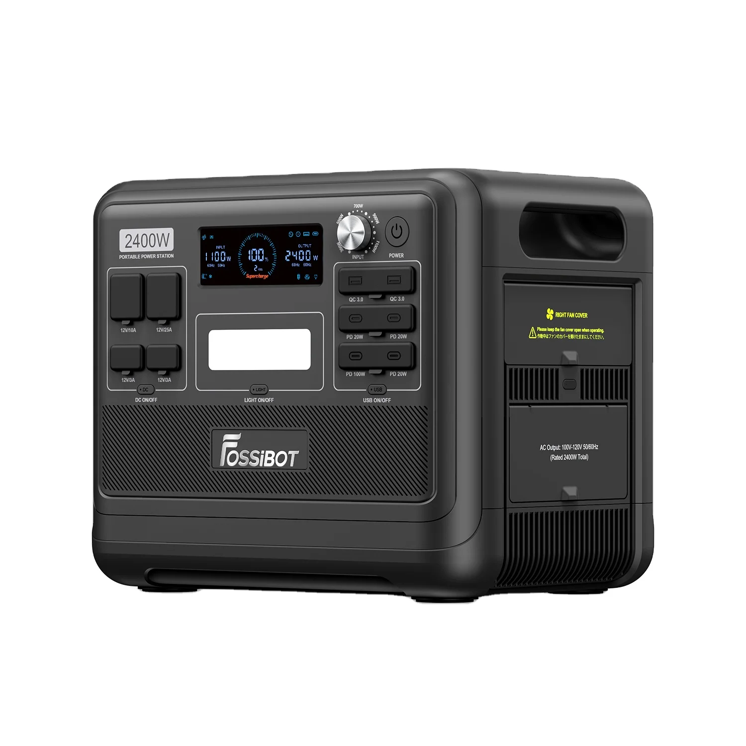 Germany Warehouse 2400W LiFePO4 Super Fast Charge Portable Power Station Power Generator for Outdoor Medical FOSSIBOT F2400