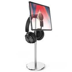 iPad HZ36 Aluminum Alloy Metal  Desktop Phone Tablet Stand Headphone Headset Holder Adjustable Heightening Tablet Stand Support