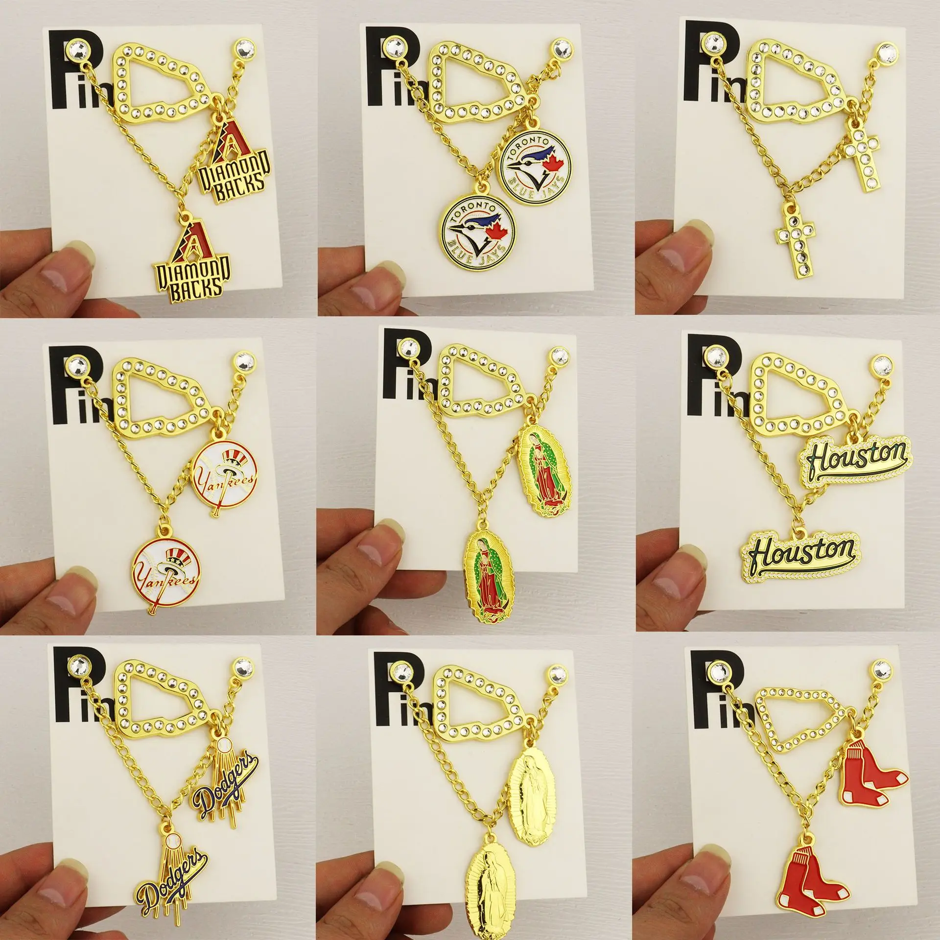 New Era hat pin MLB team logo decorative hat pendant_hat chain metal pin