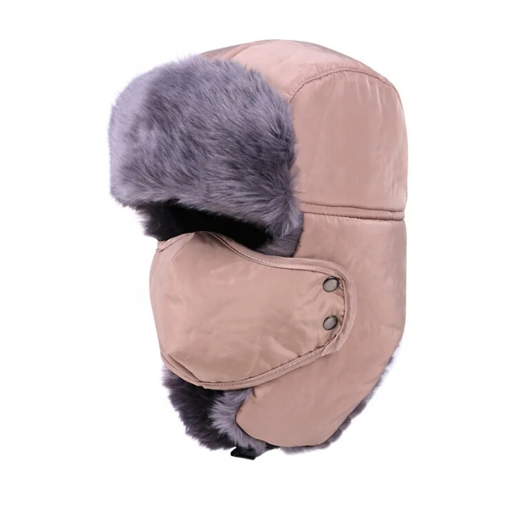 Russian style wholesale soft high quality face mask windproof thicken winter hat Earflap Hat