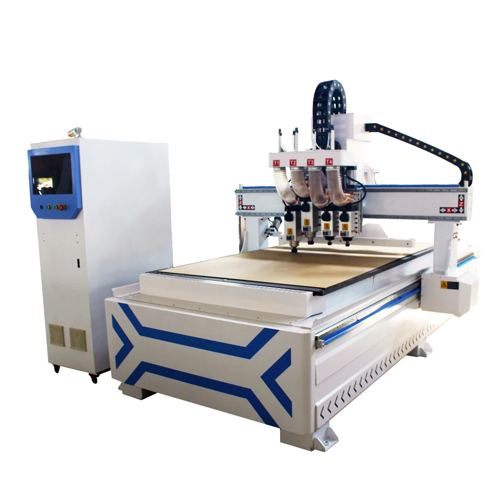 Zhonggong CNC 1300*2500  wood working atc cnc muliti heads machine with vacuum pump