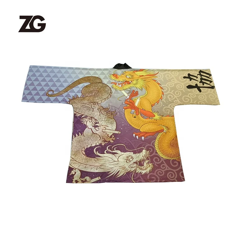 Халат на заказ кимоно с сублимационной печатью популярный кардиган пальто Happi юката мультяшным рисунком