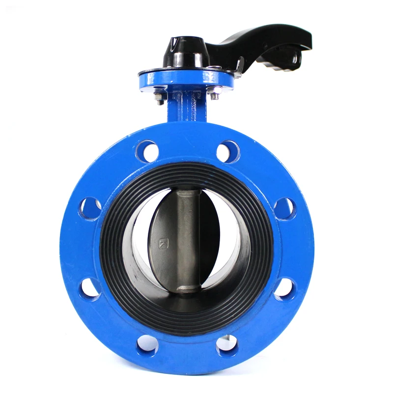 DN 150 6 Inch WCB Body EPDM Seated Double Flange butterfly Valve with Handle