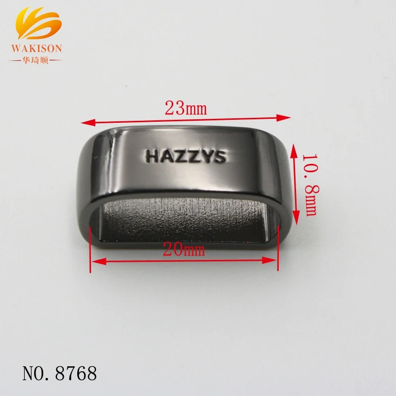 Handbag Hardware Metal Belt Keeper Engraved gunmetal Oval Shape Belt Strap Loop  for bags straps