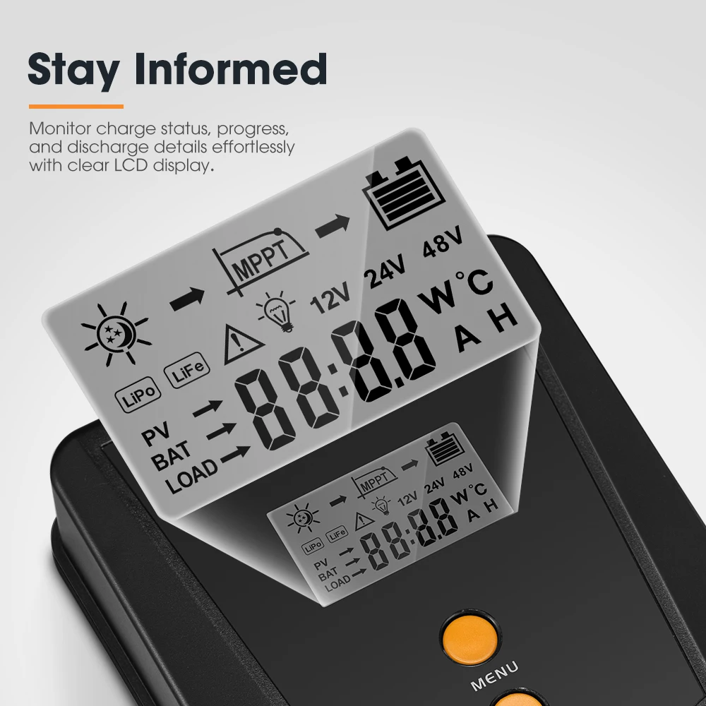 SAN HIMA Blue-tooth Control Auto Recognition 12V/24V 20A  40A 60A Solar Charge Controller MPPT Camping Solar Panel Regulator