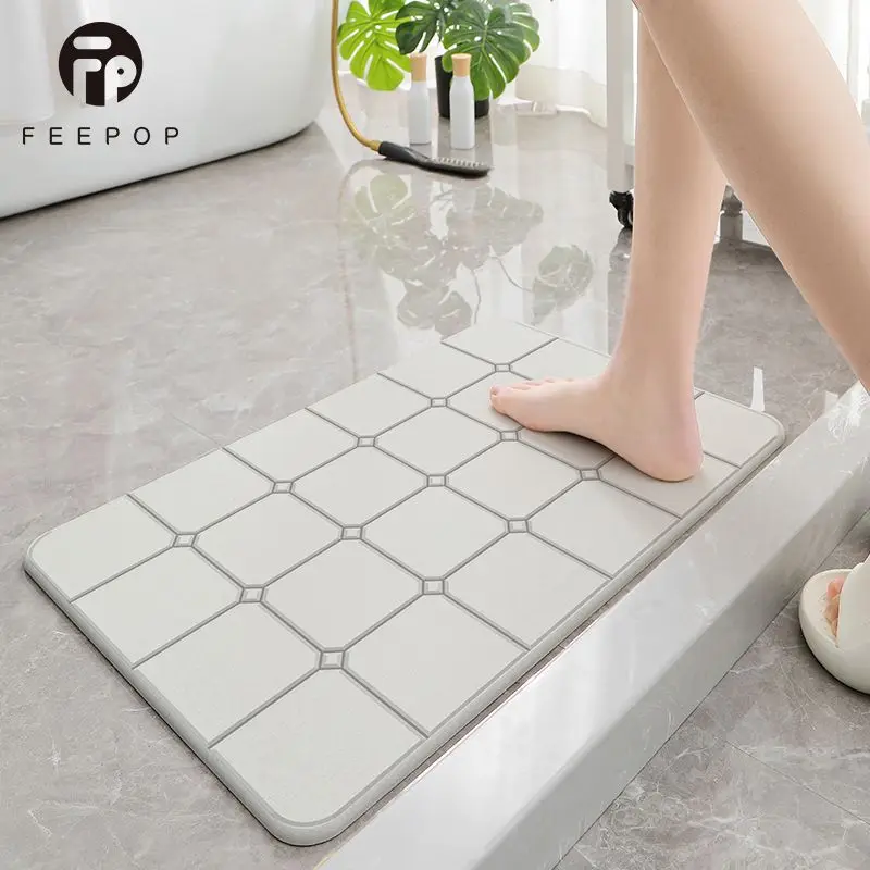 Ultra Fast Drying Earthstone Bath Mat Anti Slip Floor Mat for Bathroom