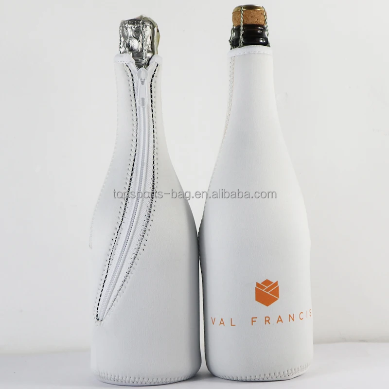 2023 Blank Thermal Shock Proof Neoprene Wine Sleeve Champagne Glass Bottle Cooler with Zipper