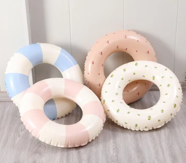 Fashion New design Cheap 60cm 70cm 80cm 90cm Pvc Inflatable Float Swim Ring Tube with handles For pool Adult child teen